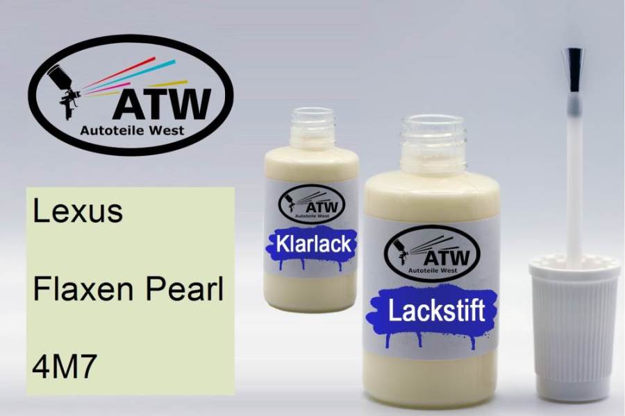 Lexus, Flaxen Pearl, 4M7: 20ml Lackstift + 20ml Klarlack - Set, von ATW Autoteile West.